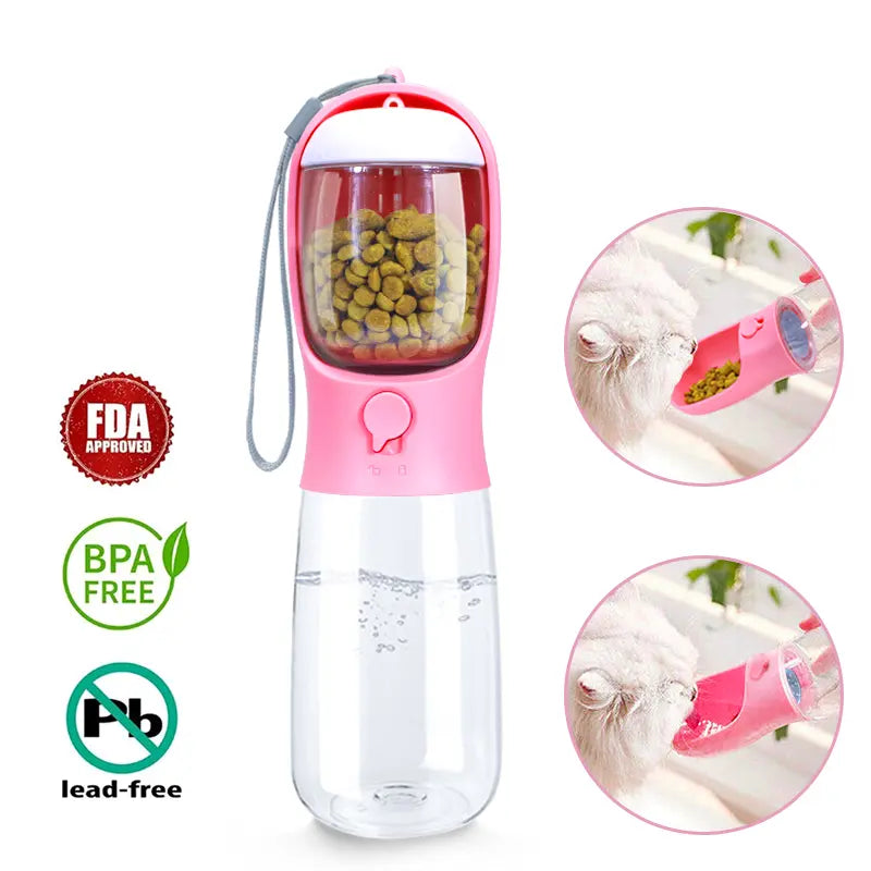 Portable 2-in-1 Outdoor Water Dispenser and Food Container for Dogs, Cats, Rabbits, and Other Pets - Ideal for Walking, Hiking, Camping, and Travel