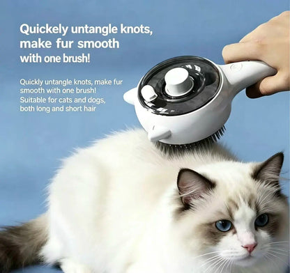 Pet Deshedding Spray Brush for Cats/Dogs - Stainless Steel Slicker Grooming Tool, 1-Button Hair Removal, Adjustable Steam Mist Settings, Moisturizing, Gentle on Skin, Universal Fit Grooming Accessory for Pet Lovers, Grooming Tools, Deshedding Tool