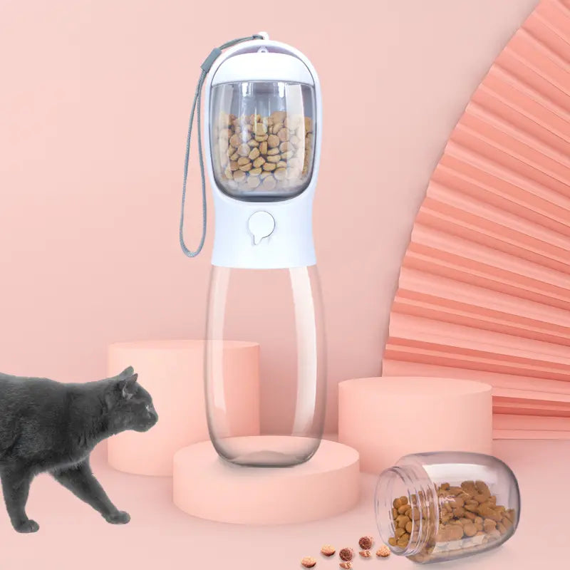 Portable 2-in-1 Outdoor Water Dispenser and Food Container for Dogs, Cats, Rabbits, and Other Pets - Ideal for Walking, Hiking, Camping, and Travel
