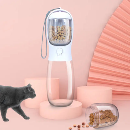 Portable 2-in-1 Outdoor Water Dispenser and Food Container for Dogs, Cats, Rabbits, and Other Pets - Ideal for Walking, Hiking, Camping, and Travel