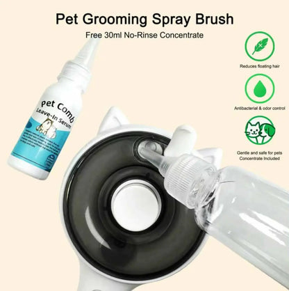 Pet Deshedding Spray Brush for Cats/Dogs - Stainless Steel Slicker Grooming Tool, 1-Button Hair Removal, Adjustable Steam Mist Settings, Moisturizing, Gentle on Skin, Universal Fit Grooming Accessory for Pet Lovers, Grooming Tools, Deshedding Tool