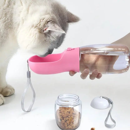 Portable 2-in-1 Outdoor Water Dispenser and Food Container for Dogs, Cats, Rabbits, and Other Pets - Ideal for Walking, Hiking, Camping, and Travel