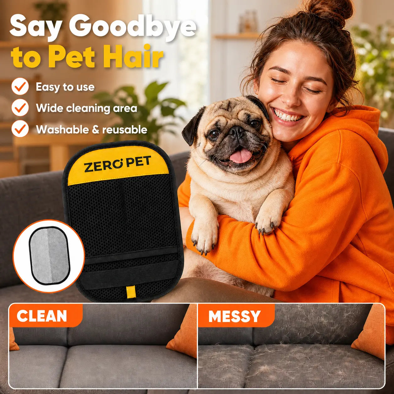 Upgraded Reusable Pet Hair Remover Mitt for Couches, Furniture, Carpets & Car Seats #Summervibes