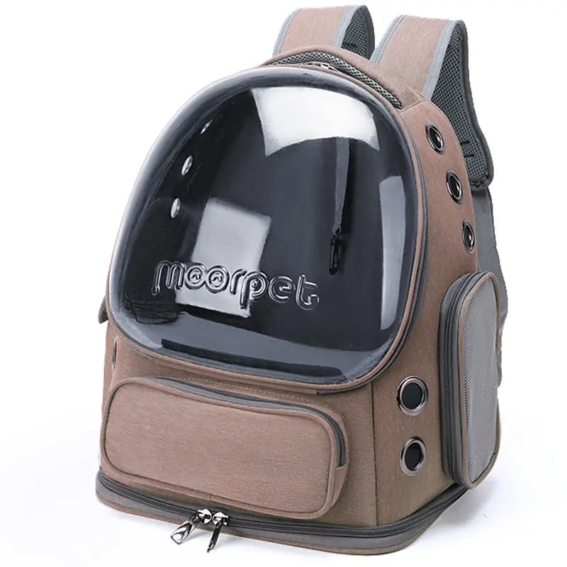 Space Capsule Pet Backpack Carrier - Breathable Mesh Design with Bubble Window, Portable Carrier for Cats and Dogs, Ideal for Travel, Hiking, and Everyday Use