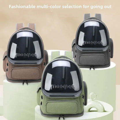 Space Capsule Pet Backpack Carrier - Breathable Mesh Design with Bubble Window, Portable Carrier for Cats and Dogs, Ideal for Travel, Hiking, and Everyday Use