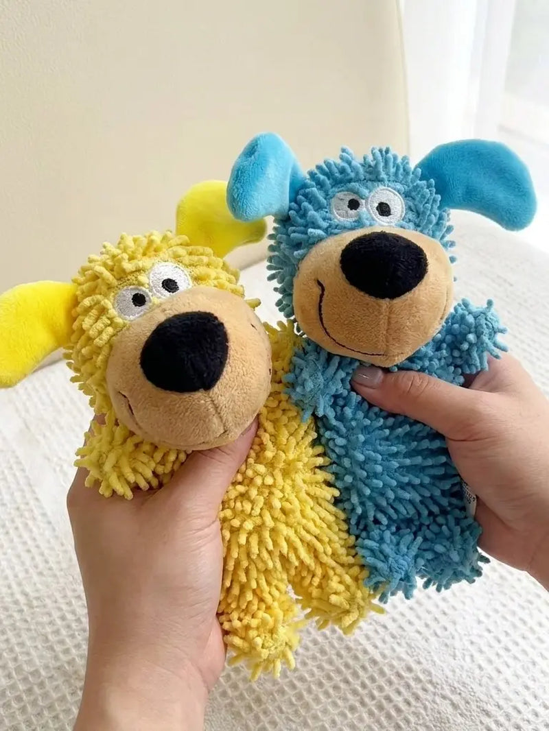 Interactive Squeaky Plush Dog Toy, Cute Puppy Shape Chew Toy for Small and Medium Dogs, Soft Pet Toy for Play, Fetch and Teething