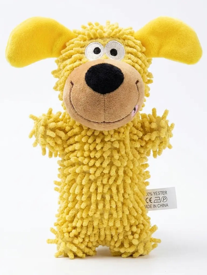 Interactive Squeaky Plush Dog Toy, Cute Puppy Shape Chew Toy for Small and Medium Dogs, Soft Pet Toy for Play, Fetch and Teething