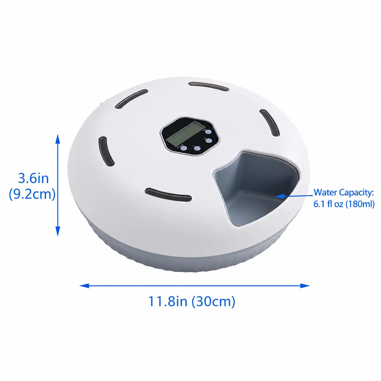 6-Meal Automatic Cat Feeder for Apartments - Battery-Powered with Manual Timer, Rotating Feeding Tray, Easy-Clean Wet & Dry Dispenser, Includes 2 Ice Packs