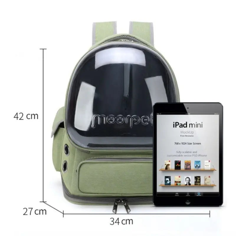 Space Capsule Pet Backpack Carrier - Breathable Mesh Design with Bubble Window, Portable Carrier for Cats and Dogs, Ideal for Travel, Hiking, and Everyday Use