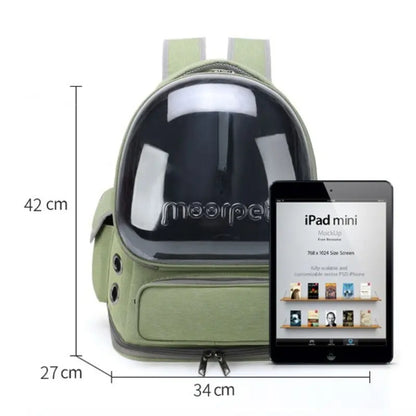 Space Capsule Pet Backpack Carrier - Breathable Mesh Design with Bubble Window, Portable Carrier for Cats and Dogs, Ideal for Travel, Hiking, and Everyday Use