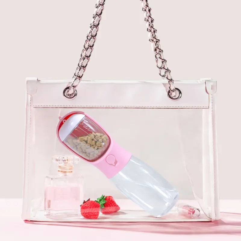 Portable 2-in-1 Outdoor Water Dispenser and Food Container for Dogs, Cats, Rabbits, and Other Pets - Ideal for Walking, Hiking, Camping, and Travel