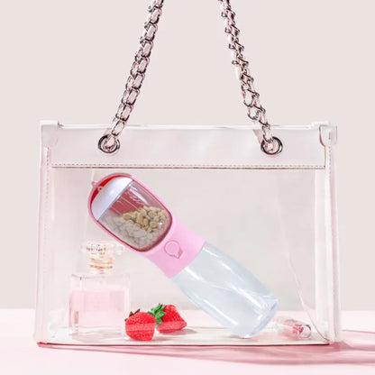 Portable 2-in-1 Outdoor Water Dispenser and Food Container for Dogs, Cats, Rabbits, and Other Pets - Ideal for Walking, Hiking, Camping, and Travel