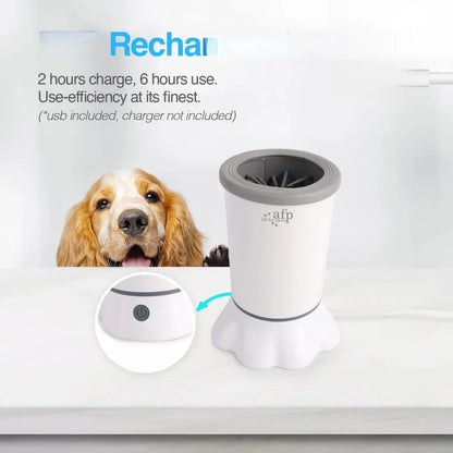 Automatic Dog Paw Cleaner - Electric Paw Washer with Portable Design, Mud Cleaning Station, Soft Silicone Brush, Two Speed Settings, and Suction Cup Base