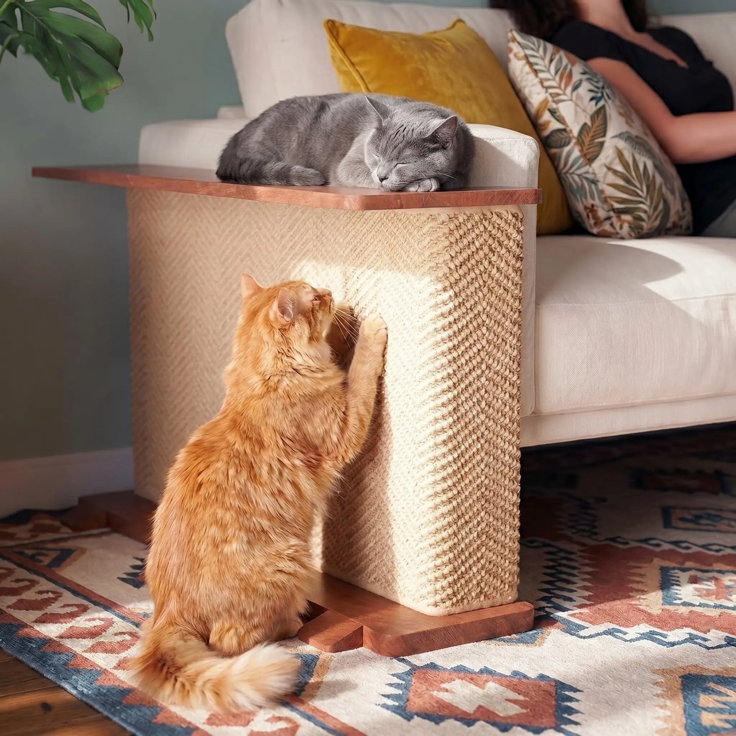 Modern Cat Scratching Side Table: Stylish Indoor Furniture for Cats