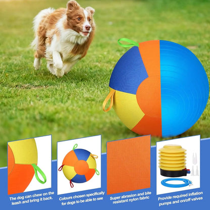 Inflatable Giant Sheep Herding Ball with Handle - Interactive Training Toy for Dogs and Horses, Durable Outdoor Chew Toy