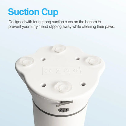 Automatic Dog Paw Cleaner - Electric Paw Washer with Portable Design, Mud Cleaning Station, Soft Silicone Brush, Two Speed Settings, and Suction Cup Base