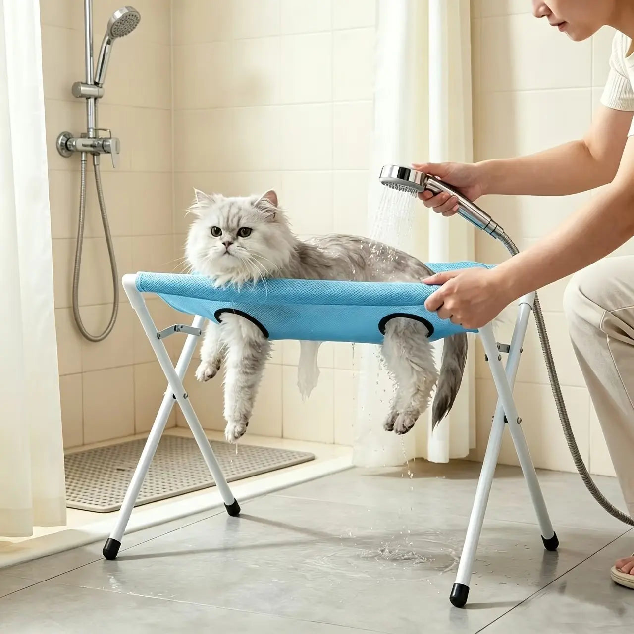 Pet Grooming Hammock, Cat & Dog Nail Clipper Stand, Suitable for Small to Large Breeds, Indoor Hair Trimming, Ear Cleaning