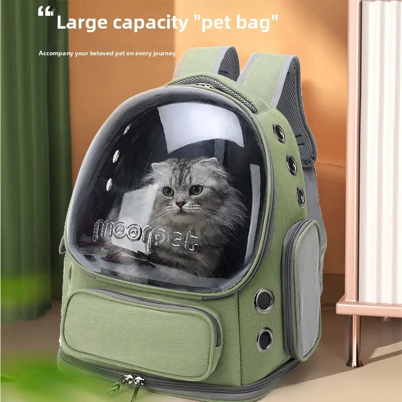 Space Capsule Pet Backpack Carrier - Breathable Mesh Design with Bubble Window, Portable Carrier for Cats and Dogs, Ideal for Travel, Hiking, and Everyday Use