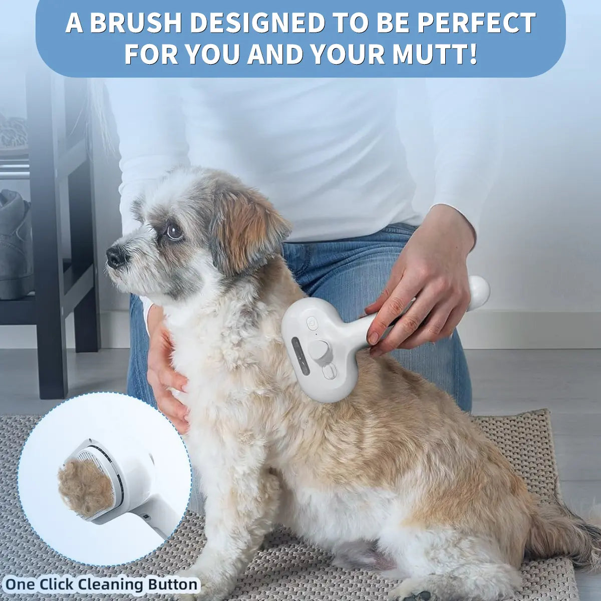 Catpick Professional Pet Spray Hair Removal Comb with One-Button Operation and Odor Removal Features for Cats and Dogs