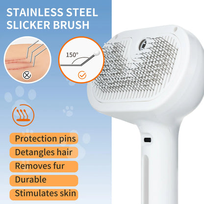 Catpick Professional Pet Spray Hair Removal Comb with One-Button Operation and Odor Removal Features for Cats and Dogs
