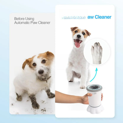 Automatic Dog Paw Cleaner - Electric Paw Washer with Portable Design, Mud Cleaning Station, Soft Silicone Brush, Two Speed Settings, and Suction Cup Base