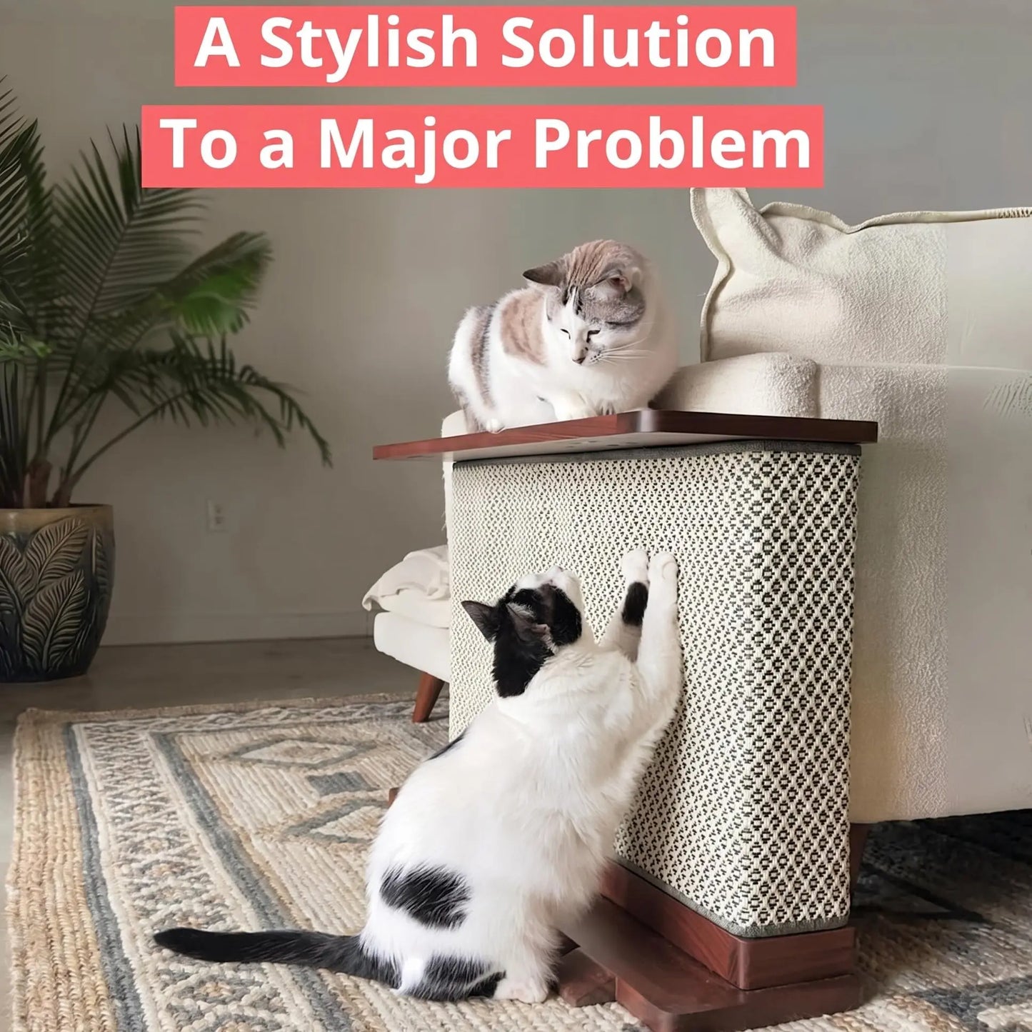 Modern Cat Scratching Side Table: Stylish Indoor Furniture for Cats