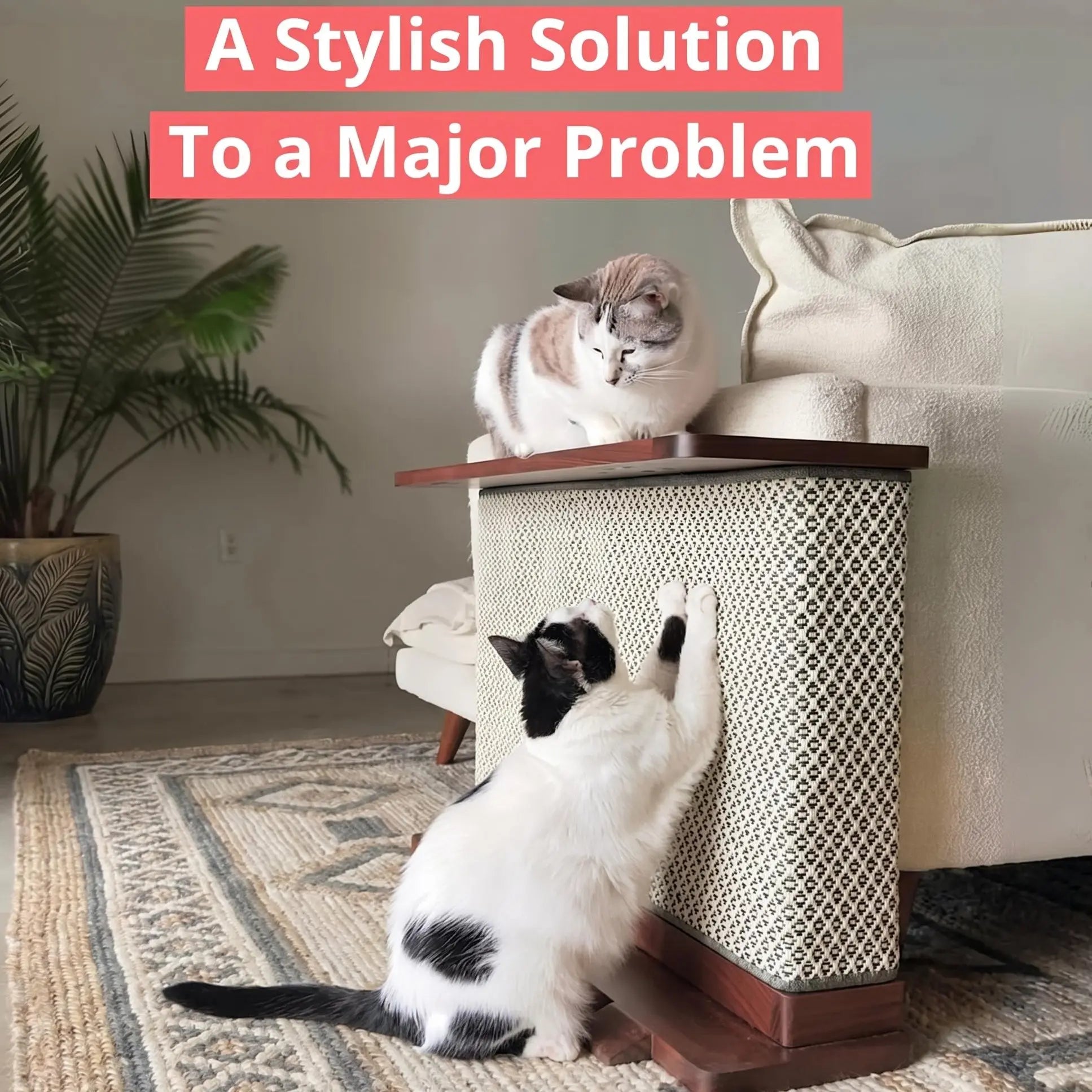Modern Cat Scratching Side Table: Stylish Indoor Furniture for Cats