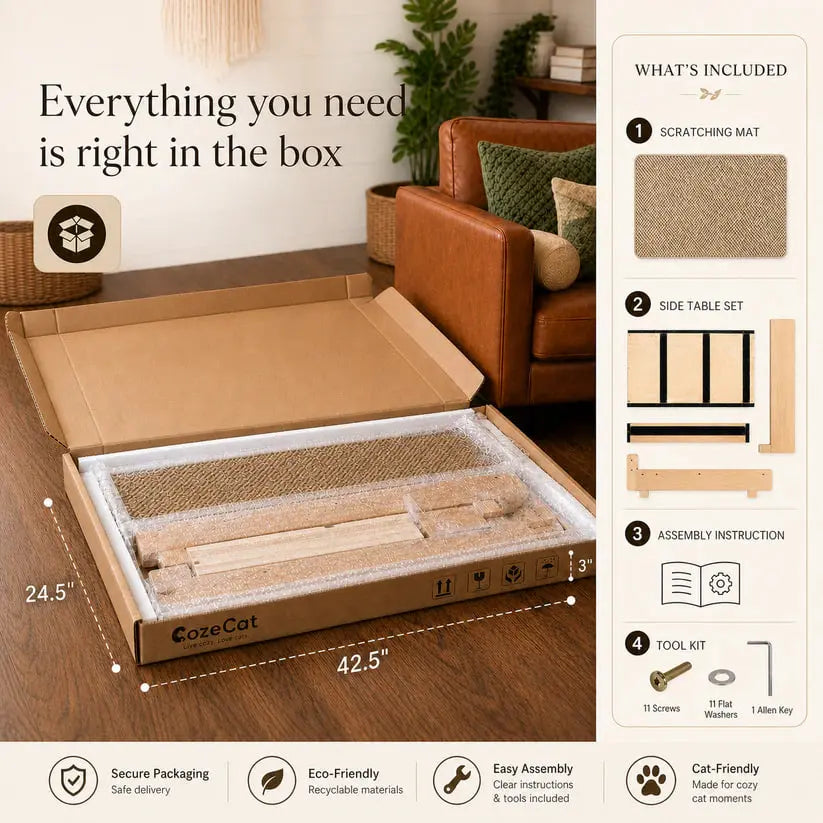 Modern Cat Scratching Side Table: Stylish Indoor Furniture for Cats