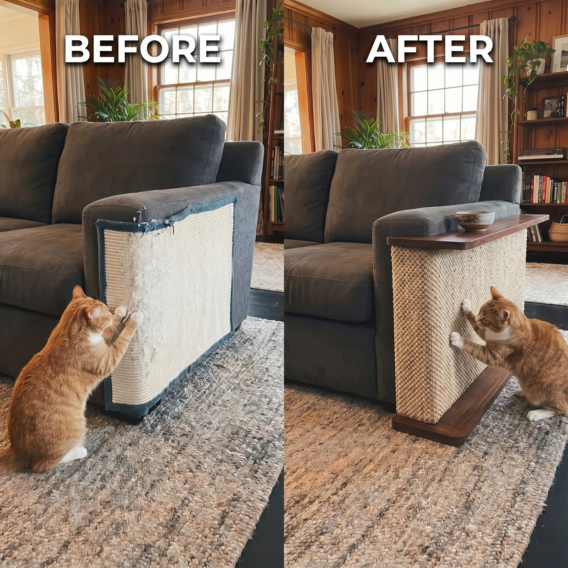 Modern Cat Scratching Side Table: Stylish Indoor Furniture for Cats