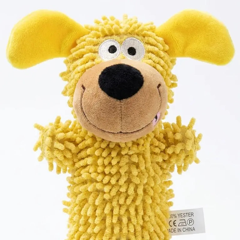 Interactive Squeaky Plush Dog Toy, Cute Puppy Shape Chew Toy for Small and Medium Dogs, Soft Pet Toy for Play, Fetch and Teething
