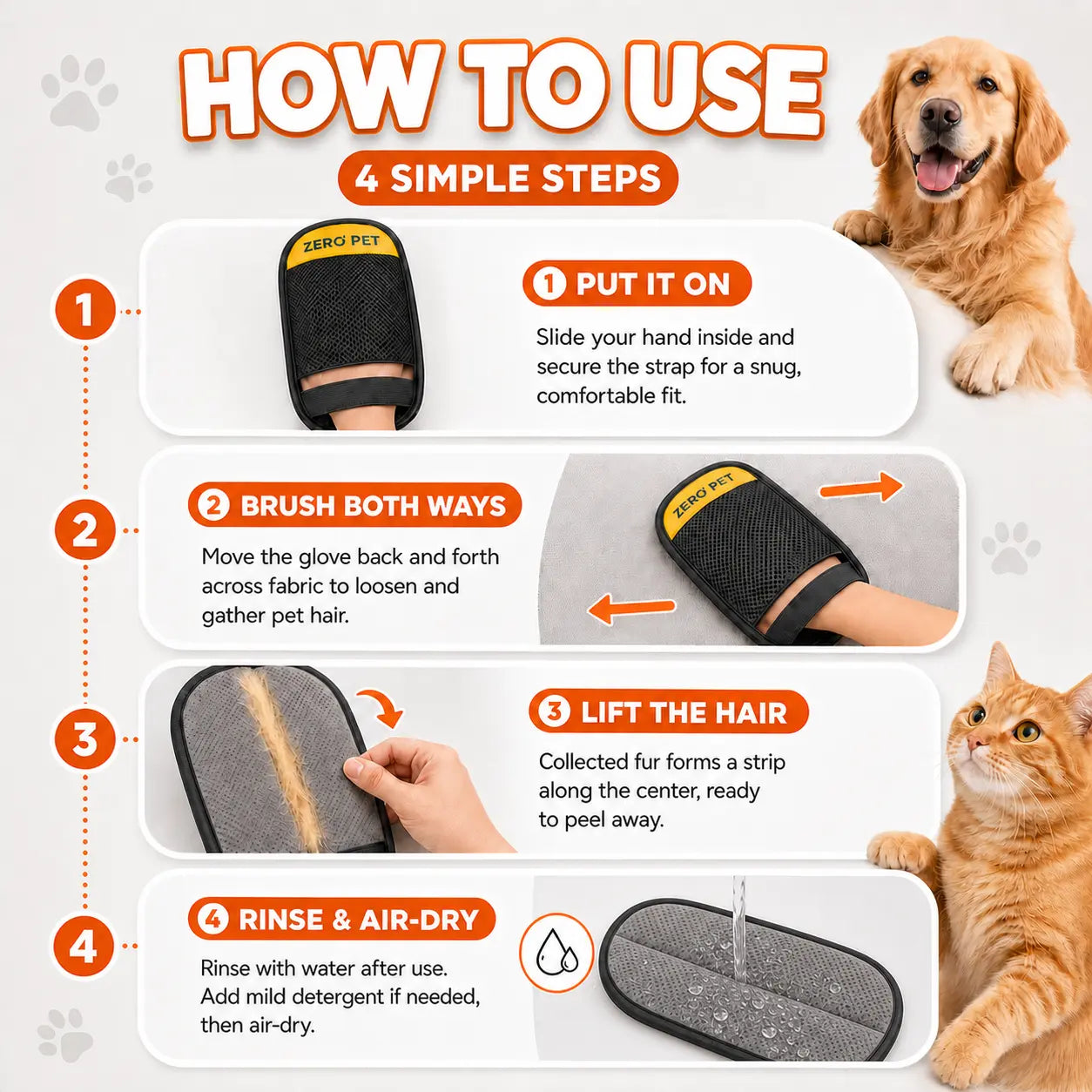 Upgraded Reusable Pet Hair Remover Mitt for Couches, Furniture, Carpets & Car Seats #Summervibes