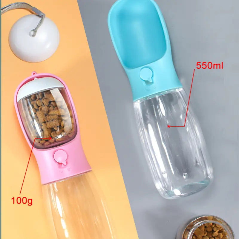 Portable 2-in-1 Outdoor Water Dispenser and Food Container for Dogs, Cats, Rabbits, and Other Pets - Ideal for Walking, Hiking, Camping, and Travel